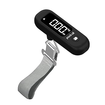 pack all 荷物 旅行はかり 最大50kgまで量れる LCC用 携帯式デジタルスケール 吊り下げ式 LCDスクリーン バックライト付き 風袋引き機能付 バッテリー付き 便利 軽量（ブラック）