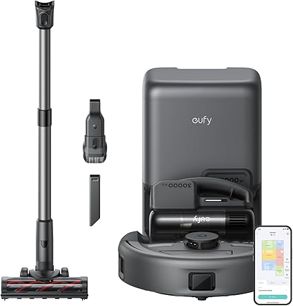 Anker Eufy (ユーフィ) Robot Vacuum 3-in-1 E20 (ロボット掃除機)【自動ゴミ収集ステーション/スティック掃除機/ハンディクリーナー/毛絡み除去システム/障害物回避/アプリ操作/落下・衝突防止 / 最大24ヶ月保証】