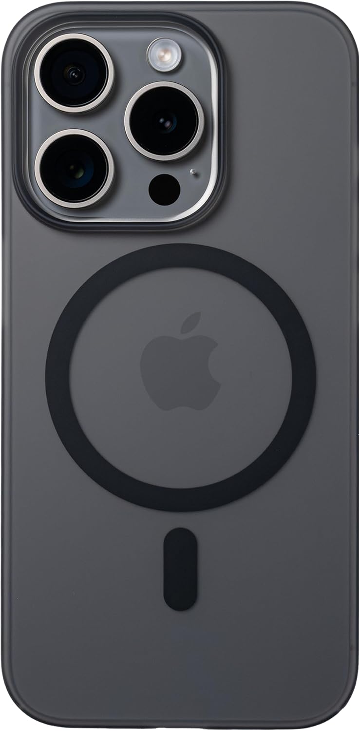 【CASEFINITE】THE FROST AIR ULTRA MAGNETIC フロストエアウルトラマグネティック iPhone 15 Pro 対応 1.0mm 薄い 丈夫 次世代薄型ケース MagSafe対応 スモークブラック FAUM15P61B