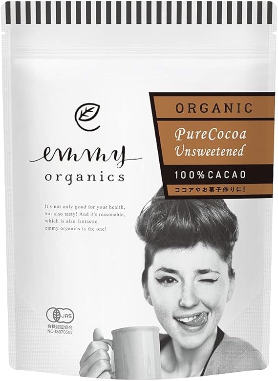 emmy organics 【400g】オーガニック 純ココアパウダー（ピュア）【有機JAS認証】無糖 無着色 無香料 ピュアココア オランダ産