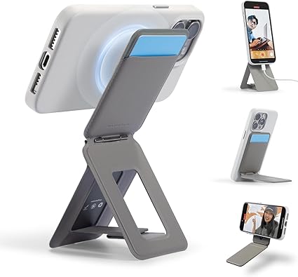 MOFT【公式直営店】モフト スマホスタンド 8-in-1多機能スタンド カードケース付き MagSafe対応/NFC/Suica/タッチ決済対応｜iPhoneシリーズ・全機種対応｜強力磁力＆アイアンリング付き｜MOVAS™素材｜薄型・軽量・折りたたみ式｜多角度調整・三脚 携帯スタンド｜自撮り・動画視聴・ウェブ会議・ドラマ鑑賞・記録撮影・旅行に最適（カード収納）