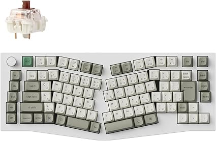 【国内正規品】 Keychron Q10 Max QMKワイヤレス・カスタムメカニカルキーボード、Aliceレイアウト 、2.4 GHz/Bluetooth 5.1/有線接続、JISレイアウト、RGBライト、ホットスワップ対応Gateron Jupiterメカニカルスイッチ/フルアルミニウム/Mac Win (シェルホワイト, Gateron Jupiterメカニカル茶軸（ホットスワップ）)