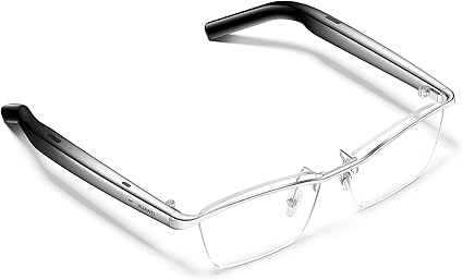 HUAWEI Eyewear 2 オーディオグラス オープンイヤー Bluetooth マイク付き ウェリントン型ハーフリム 薄型軽量設計 Bluetooth 風ノイズ低減設計 音漏れ防止設計 タッチ操作 デュアルデバイス接続 最長11時間再生 マグネット式急速充電 IP54防塵防滴 チタニウムシルバー