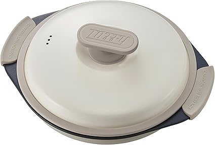 【SNSで話題！】【Toffy/トフィー】 電子レンジ用 グリルパン K-MW3 (ピュアホワイト) レンジ調理器 波型プレート 1台6役 焼く/炒める/蒸す/茹でる/炊く/煮る シリコーンミトン付き レシピブック付き K-MW3-PW