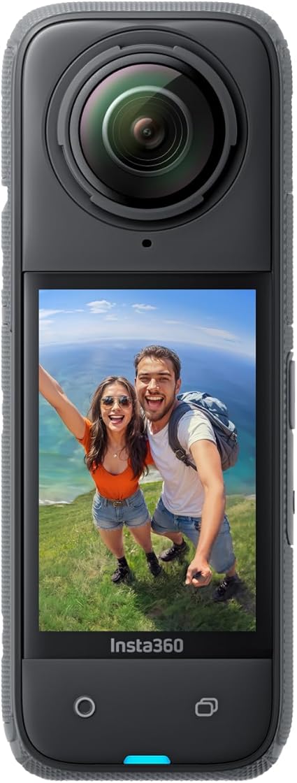 Insta360 X4-8K防水360度アクションカメラ、4K広角動画、見えない自撮り棒効果、着脱式レンズガード、135分の連続撮影可能なバッテリー、AI編集、手ブレ補正、スポーツ／旅行／アウトドア向け - 通常版
