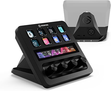 Elgato Stream Deck + XLR – ワークフローコントローラー、オーディオミキサー、カスタム可能なマクロキー／ダイヤル／タッチストリップ、XLR - USBのマイクインターフェース、USB-C接続、Mac/PC対応