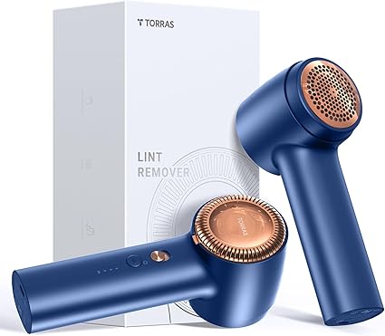 【2024進化・最高傑作】TORRAS けだまとり 電動 特許新型 毛玉取り機 様々な衣類に対応 替刃付き 強力 6枚刃モデル 3段階調節可能 USB充電式 コードレス使用可 毛玉カット 毛玉取り器 クリスマス プレゼント 紺色