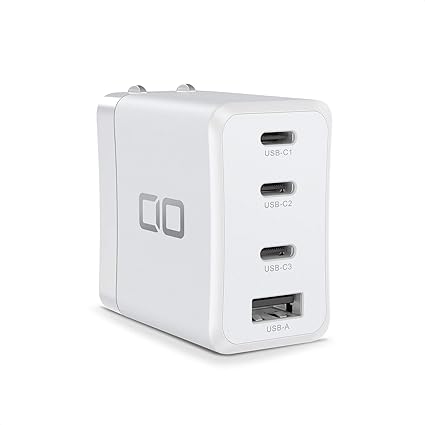 CIO LilNob Share iPhone12 USB PD 充電器 【卵サイズ】 ４ポート 65W GaN(窒化ガリウム) Type-C ACアダプター PD3.0 USB-C 急速充電器 軽量 タイプC PPS iPhone12 Pro Max mini Android Macbook Pro iPad Pro ノートパソコン Switchなど対応 (ホワイト)