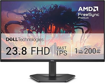 Dell SE2425HG 23.8インチ ゲーミングモニター(3年保証/FHD/Fast IPS,非光沢/DP1.4x1,HDMIx2,/FreeSync Premium/sRGB 99%/傾き/1ms,200Hz)