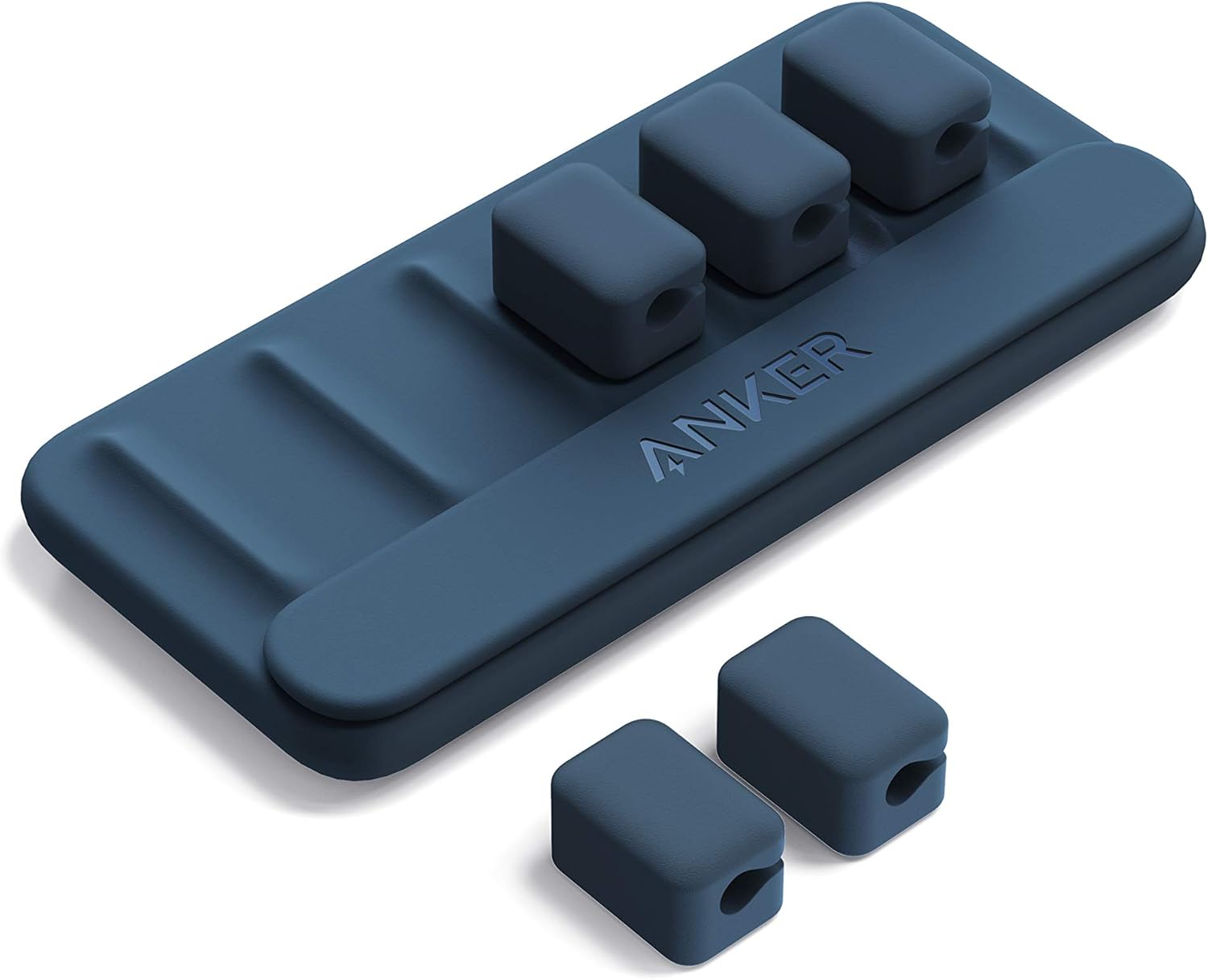 Anker Magnetic Cable Holder マグネット式 ケーブルホルダー ライトニングケーブル USB-C Micro USB ケーブル 他対応 デスク周り 便利グッズ (ブルー)