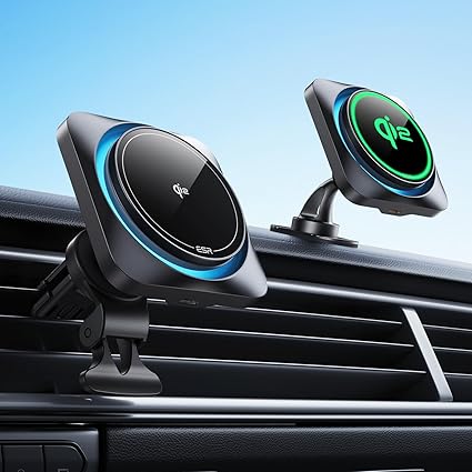 ESR 【冷却ファン付き】Qi2 15W充電 magsafe 車載ホルダー スマホホルダー 車 Qi2認定magsafe充電器 CryoBoost 高速充電 スマホ冷却 エアコンルーバー/ダッシュボード式 スマホスタンド 車 急速充電 iPhone16/15/14/13/12シリーズ&S25対応 ブラック