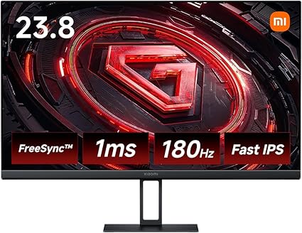 Xiaomi ゲーミングモニター G24i 23.8インチディスプレイ Fast IPS LCD 1msGTG高速応答 180Hz FreeSyncティアリング防止 sRGB99% HDR 低ブルーライト設計 Full HD 1920x1080 チルト調整 VESAマウント対応 DPポート×1 HDMIポート×1 オーディオポート×1 DC入力電源ポート×1