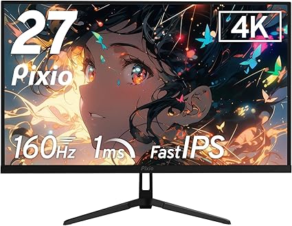 Pixio PX27U Wave Black ゲーミングモニター 27インチ 160Hz 4K Fast IPS ブラック スピーカー内蔵 2年保証 PX27UWAVE