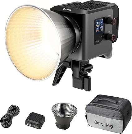 SmallRig RC 220B Pro 220W COBビデオライト、バイカラービデオライト2700K-6500K、CRI 95+ Bowensマウントライト、3つの電源供給方法をサポート、写真撮影と写真スタジオ用のアプリコントロール 4624