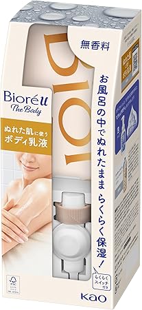 ビオレu ザ 〔 The Body 〕 ぬれた肌に使う ボディ 乳液 無香料 セット (フック+ノズル+つりさげパック 300ml) お風呂場で立ったままワンプッシュ ボディクリーム
