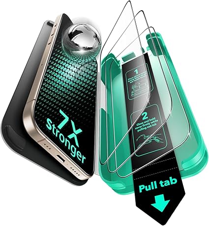 【３秒で完成・50kg耐衝撃】ESR ガラスフィルム iPhone 17 用 9H越え硬度 強化ガラス iphone17 無印/iphone16proガラスフィルム 米軍MIL規格保護 ３枚 AR加工 さらさら 気泡無し 指紋防止 自動除塵 ホコリフリー SGS認定品 1.7M鋼球落下テスト 高耐久 いphone17 無印/16pro保護フィルム (UltraFitトレイ)付きAmoriteフィルム