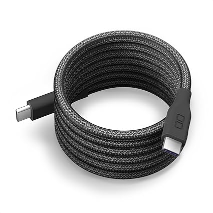CIO スパイラルケーブル CtoC (Type-C/USB-C) 急速充電 磁石 マグネット吸着 充電ケーブル PD 240W データ転送 480Mbps 形状記憶