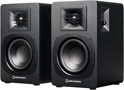 オーディオテクニカ AT-SP3X ブックシェルフ スピーカー レコードプレーヤー Bluetooth モニタースピーカー 【アクティブ RCA入力 マルチポイント対応 PC テレビ 音楽鑑賞】 ブラック
