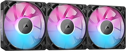 CORSAIR iCUE LINK RX120 RGB スターターキット 120mm PWM PCケースファン トリプルパック（iCUE LINKシステムハブ付属） ブラック CO-9051018-WW