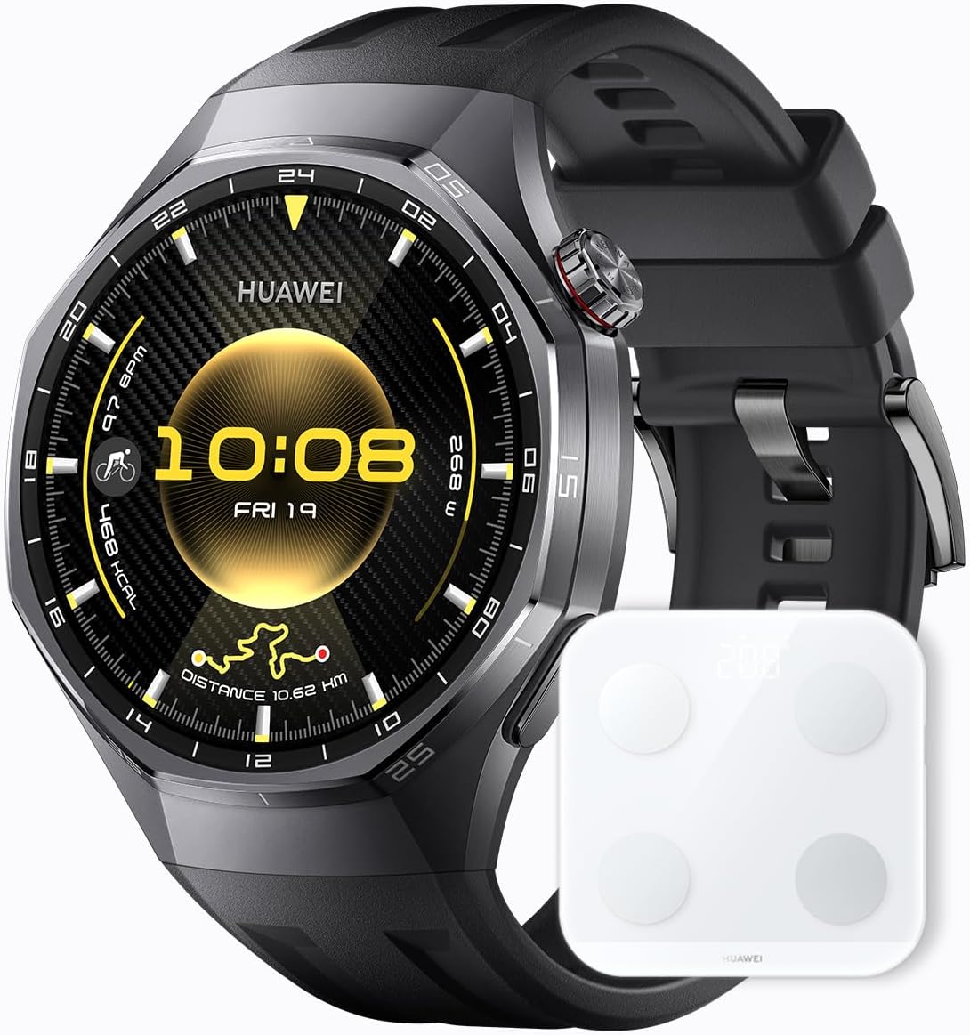 【体組成計セット】HUAWEI WATCH GT 6 Pro 46mm スマートウォッチ 1.47インチ大画面 最長21日間バッテリー サイクリング/登山/進化したゴルフナビ スポーツモード100種類以上 GPS搭載 心電図分析 健康/情緒モニタリング iOS/Android対応 ブラック