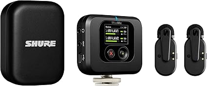 Shure シュア MoveMic Two Kit 受信機キット MV-TWO-KIT-J-Z6 : クリップオン・ワイヤレスピンマイク 2台 受信機 1台 iPhone&Android スマホ カメラ PC Mac 対応 プロ仕様 Bluetooth 8時間連続使用 自動ペアリング IPX4 YouTube TikTok Vlog 動画 配信 ストリーミング 【国内正規品/メーカー保証2年】
