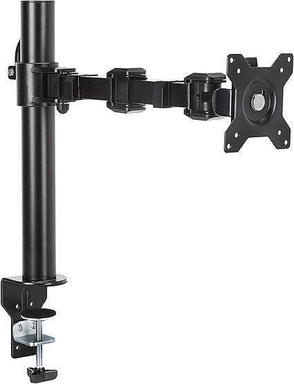 Amazonベーシック モニターアーム 1画面 シングル 13~30インチ(10kgまで対応) 高さ調節可能 デスク設置用 スチール製 1個 ブラック