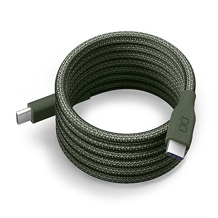 CIO スパイラルケーブル CtoC (Type-C/USB-C) 急速充電 磁石 マグネット吸着 充電ケーブル PD 240W データ転送 480Mbps 形状記憶