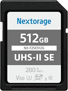 Nextorage 日本メーカー UHS-II V60 512GB SDXC SDカード 最大読出し速度280MB/s 最大書込み速度150MB/s ４K録画 NX-F2SE512G ネクストレージ メモリカード