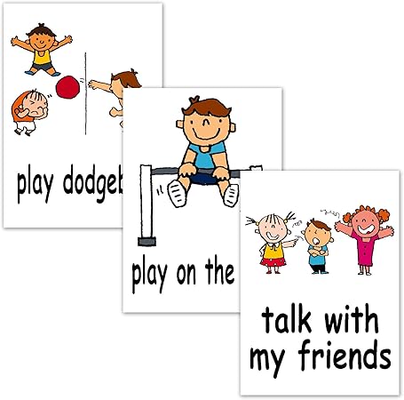 フラッシュカード【動詞（休み時間）】■ハガキサイズ■ 英語カード.com Flashcards, English word cards (Verbs-recess) ■Postcard size■