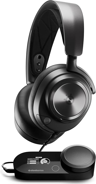 SteelSeries ゲーミングヘッドセット ヘッドホン Arctis Nova Pro 軽量 有線 密閉型 ハイレゾ PC PS5 PS4 Switch 対応 DAC搭載 Hi-Fiサウンド 61527 ブラック 調整可能