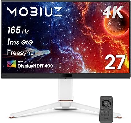 ベンキュージャパン BenQ MOBIUZ EX271U ゲーミングモニター(27インチ/4K/165Hz/1ms/HDR 400/PixSoulエンジン搭載/HDMI eARC 7.1ch対応/FreeSync Premium/輝度自動調整(B.I.+ Gen2)搭載)