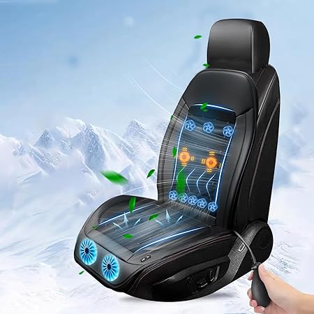 SMARTABL 車 シートクーラー クールシート ファン 車用 シートカバー 2024年オリジナル製品 大型ファン２枚＋小型ファン8枚 DC12V対応 3段階調節 腰部にエアクッション付 背中マッサージ機能 自動機能 ハニカム構造 取扱説明書付