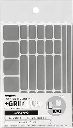 GRIPLUS（グリップラス） 極薄・強力 滑り止めシール スティック はがきサイズ (グレー 1)
