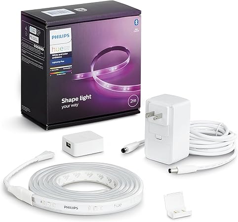 フィリップスヒュー(Philips Hue) LEDテープライト ライトリボンプラス 2m - スマート照明 最大10m 切断可能 Alexa対応 マルチカラー 1600万色 電球色 昼白色 調光 調色 スマートホーム 間接照明 LED スマートライト 音声操作 アプリ操作 Matter対応 【エンタメ連携対象】 ゲーミングライト