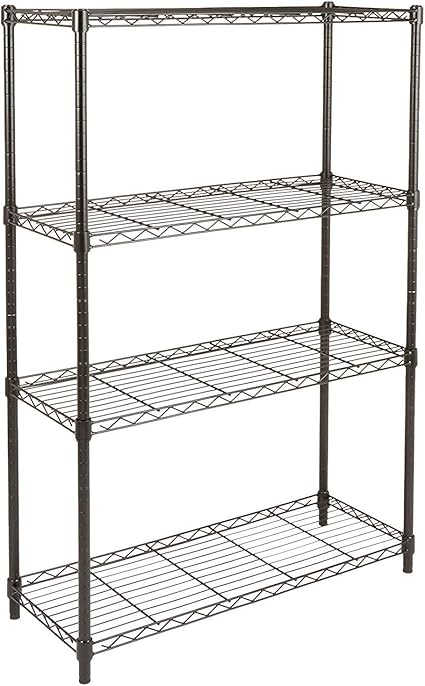 Amazonベーシック 4段スチールラック 棚 メタルラック キッチンラック 耐荷重635kg 幅91.4 x 奥行35.6 x 高さ137.2cm ブラック
