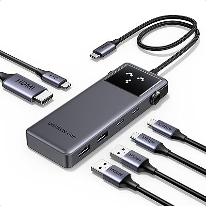 UGREEN Uno 6 in 1 100W PD急速充電 10Gbps 4K@60Hz USB-Cハブ USB3.0ハブ HDMI出力 USB-C & USB-A 高速データ転送 MacBook Pro/Air, iPad Pro, Surface, XPS, Thinkpad対応
