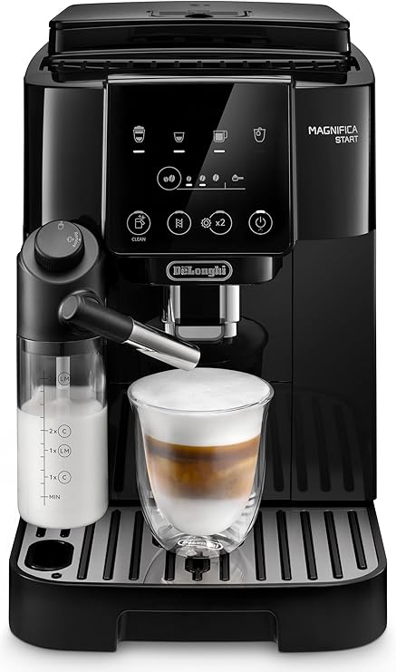 De’Longhi (デロンギ) 全自動コーヒーマシン マグニフィカスタート ECAM22062B コーヒーメーカー エスプレッソマシン 全4メニュー ラテクレマシステム マイラテ機能 カフェラテ 自動ミルクフロッサー [ブラック] デロンギファミリー登録で3年保証