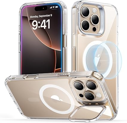 ESR iPhone 16 Pro ケース 【デザイン受賞シリーズ！】Magsafe対応 米軍MIL規格の保護 耐黄変 耐衝撃 隠れスタンド いPhone16Pro ケース 傷防止背面 iPhone16Pro対応 Classicシリーズ クリア