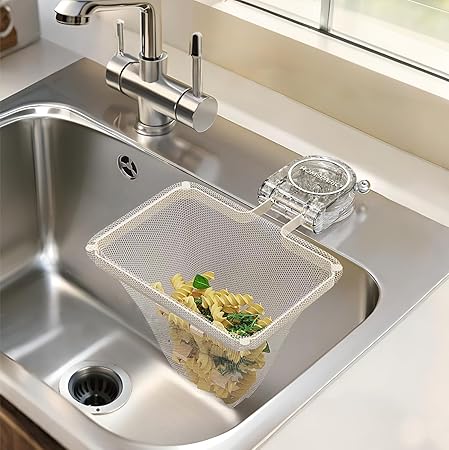 Homspark 三角コーナー いらず 強力吸盤 サンカクコーナー水切りネット ホルダー シンク ゴミ受け キッチン 生ゴミ処理 水切りネット 50枚付き