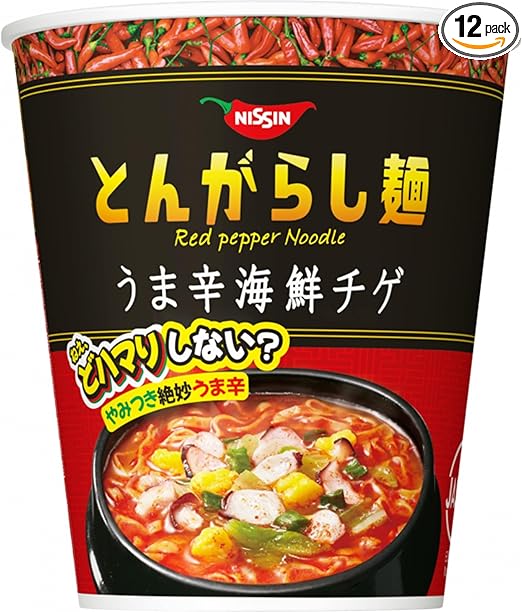 日清食品 日清のとんがらし麺 うま辛海鮮チゲ カップ麺 63g×12個