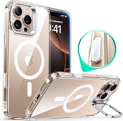 【デザイン受賞シリーズ！】ESR iPhone 16 Pro Max ケース MagSafe対応 カメラコントロール 隠しスタンド 調整可能 ワイヤレス充電対応 米軍MIL規格 耐衝撃 傷防止 軽量 スマホケース 高い透明度 いphone16promaxケース 透明 ケース Classicシリーズ クリア