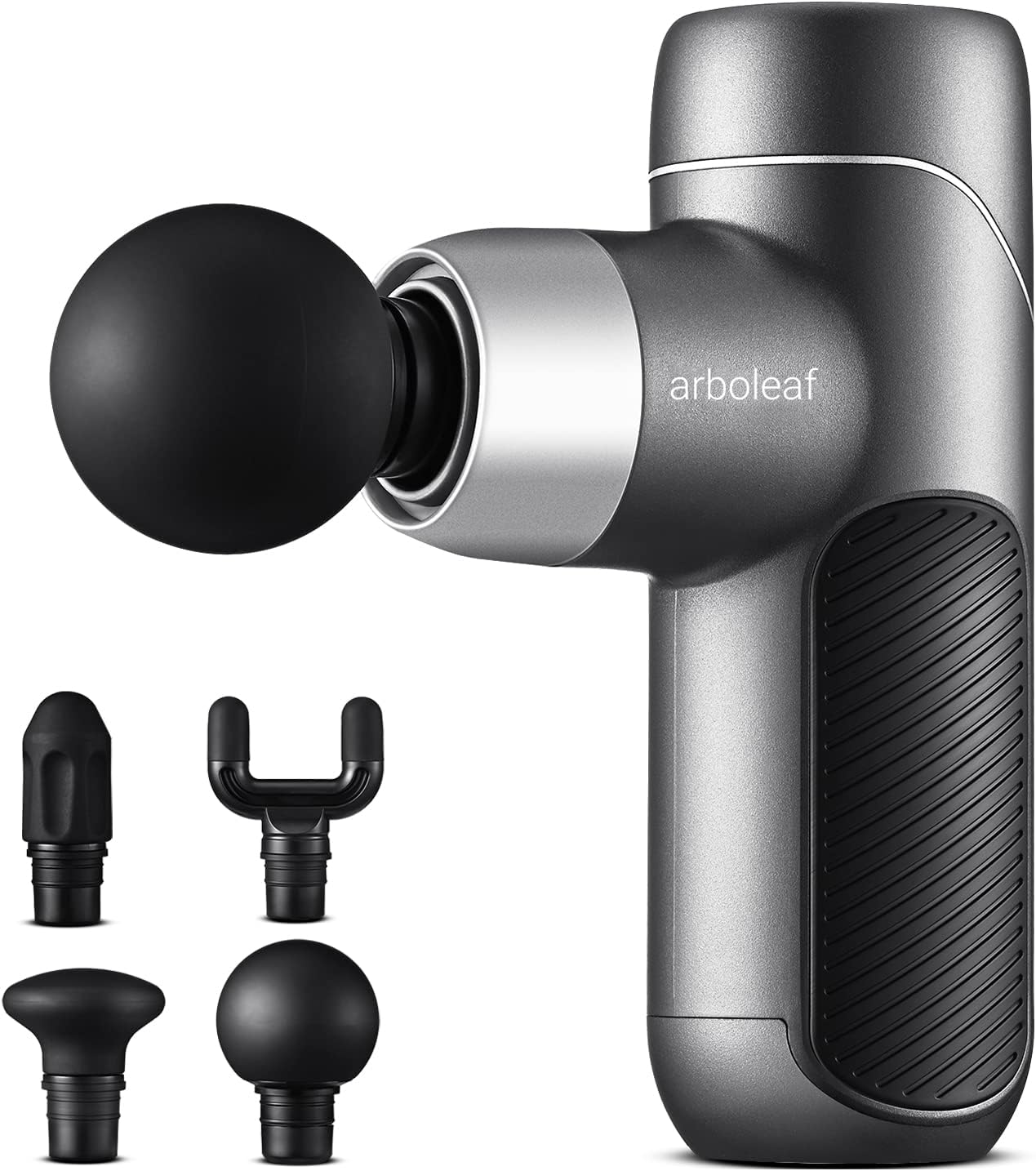 arboleaf 筋膜リリースガン ハンディガン MINI 自適応モード付き 4つのシリコンヘッド付属 5段階強力振動 筋膜リリース 筋膜ガン Type-C充電式 2000mAh*2大容量(8時間以上連続使用) 370g軽量 最速3000回/分 静音 携帯便利 収納袋&日本語取扱説明書付き プレゼント ギフト最適 日本国内サポート 一年メーカー保証