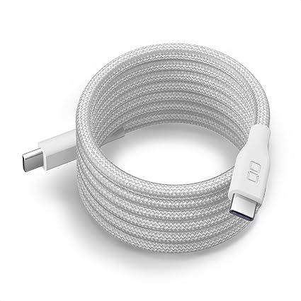 CIO スパイラルケーブル CtoC (Type-C/USB-C) 急速充電 磁石 マグネット吸着 充電ケーブル PD 240W データ転送 480Mbps 形状記憶