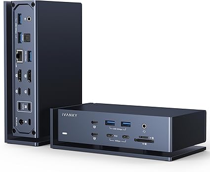 iVANKY FusionDock Max 1 Thunderbolt 4と互換性があります、20-in-1 Quad 6K@60Hzモニタードッキングステーション、40Gbpsドック for MacBook M1/M2/M3/M4 Pro/Max、2HDMI 2.0、96W PD、10Gbps 5USB-A および 2USB-C、2.5 GbE、SD/TF 4.0