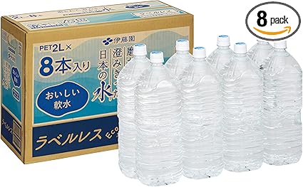 【Amazon.co.jp限定】伊藤園 ラベルレス 磨かれて、澄みきった日本の水 2L×8本