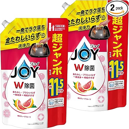 ジョイ 【まとめ買い】 [大容量] W除菌 食器用洗剤 贅沢グレープフルーツ 詰め替え 1,490mL × 2個