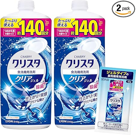 チャーミー クリスタジェル 【まとめ買い】チャーミー クリスタ クリアジェル クリアな輝き 食洗機用 洗剤 詰替840g×2個+おまけ