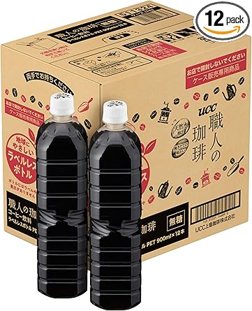 職人の珈琲 UCC 無糖 ラベルレスボトル ペットボトル 900mlx12本