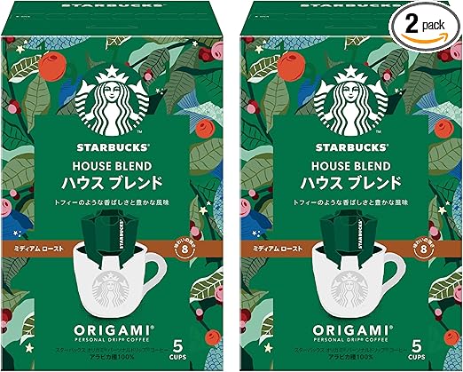スターバックス オリガミ パーソナルドリップコーヒー ハウス ブレンド 5袋(9g/1袋)×2箱,レギュラー コーヒー,ミディアム ロースト
