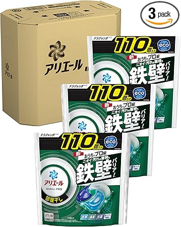 アリエール 洗濯洗剤 ジェルボール PRO 部屋干し 詰め替え 110個×3袋 [大容量] [ケース品]